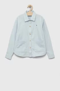 Koszulki dla dziewczynek - Tommy Hilfiger koszula dziecięca kolor niebieski - grafika 1
