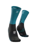 Skarpetki sportowe męskie - COMPRESSPORT Skarpetki kompresyjne do biegania MID COMPRESSION SOCKS mosaic blue - miniaturka - grafika 1