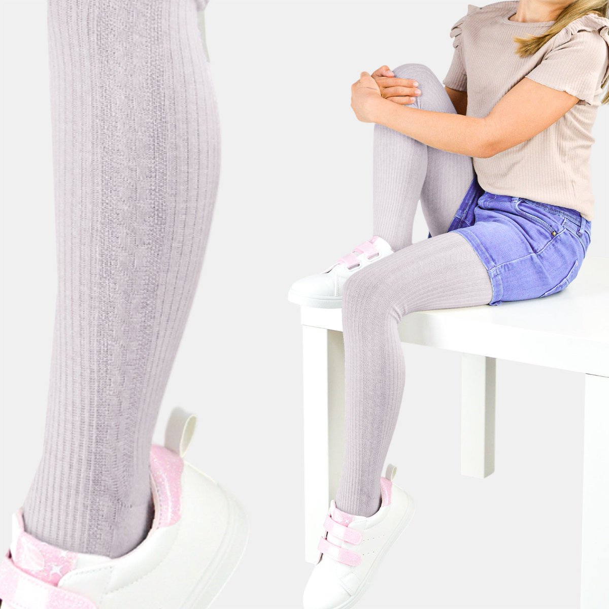 Rajstopy bawełniane fioletowy 128-134