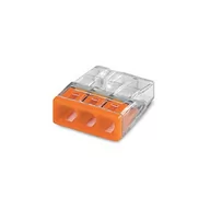 Kostki, złączki, wtyczki - Wago ELWAG Złączka, szybkozłączka COMPACT 3x0,5-2,5mm2 transparentna/pomarańczowa (opk.30szt.) - miniaturka - grafika 1