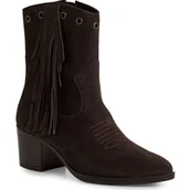 Botki damskie - Botki damskie brązowe Marco Tozzi 25363 kowbojki skórzane na obcasie-36 - miniaturka - grafika 1