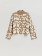 Swetry damskie - Reserved - Wzorzysty sweter z półgolfem - wielobarwny - miniaturka - grafika 1