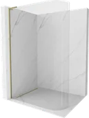 Ścianki i drzwi prysznicowe - Mexen Kioto L ścianka prysznicowa zaokrąglona Walk-in 80 x 200 cm, transparent, złota - 800-080-103-50-06 - miniaturka - grafika 1