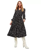 Sukienki - Joe Browns Damska monochromatyczna sukienka koszulowa midi w kropki, czarna, 16, Czarny, 42 - miniaturka - grafika 1