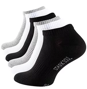 STARK SOUL Sport & Lifestyle Skarpety do sneakersów w jakości premium, uniseks, dla kobiet i mężczyzn, 6 par, rozmiary 35-50, 6 x czarny/biały/szary, 43-46 EU - Skarpetki damskie - miniaturka - grafika 1