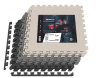Maty do ćwiczeń - Hop-Sport Mata puzzle EVA 1cm czarno/biało/szara - 9 sztuk - miniaturka - grafika 1