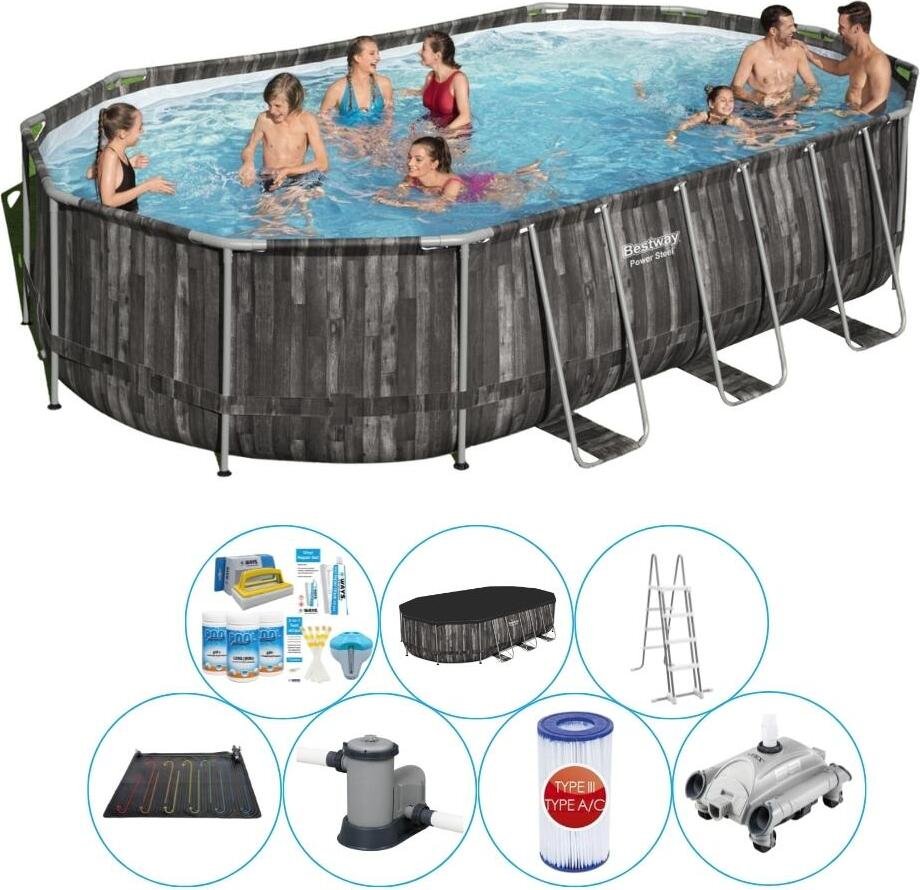Oferta basenów - Bestway Power Steel Oval 610x366x122 cm