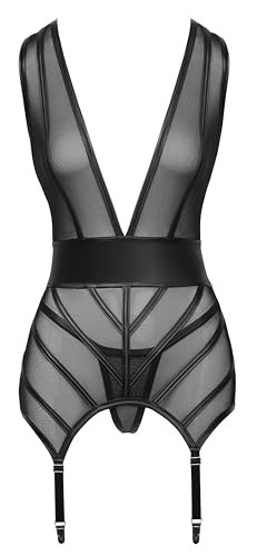 Cottelli Lingerie Damska baskinka i stringi zestaw czarny M