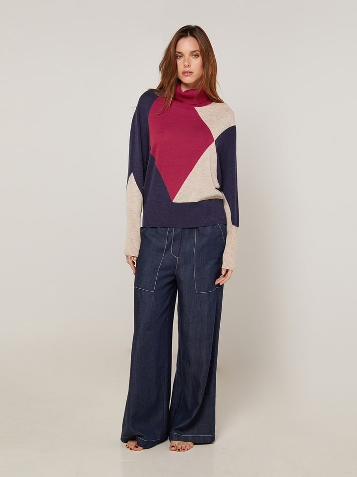 Rodier Golf w kolorze granatowo-beżowo-czerwonym