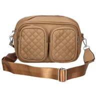 Torebki damskie - Torebka Damska Elegancka pikowana z kieszonkami cappucino - miniaturka - grafika 1