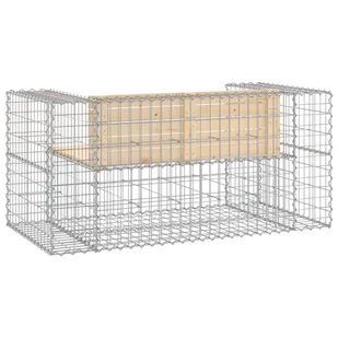 Ławka ogrodowa z gabionem, 143x71x65,5 cm, lite drewno sosnowe Lumarko - Ławki ogrodowe - miniaturka - grafika 6