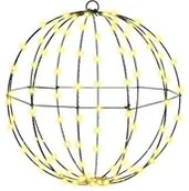 Ozdoby bożonarodzeniowe - vidaXL Piłka z 120 diodami LED Ciepła biel 40 cm Metal - miniaturka - grafika 1