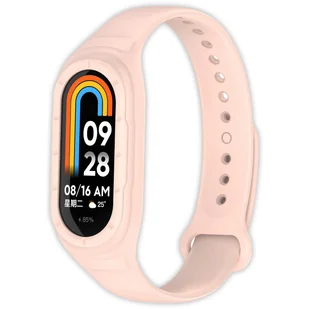 Opaska pasek + etui 2w1 Vanfone do Xiaomi Mi Smart Band 8/9, pudrowy róż - Akcesoria do smartwatchy - miniaturka - grafika 1