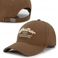 Czapki i chusty sportowe męskie - Czapka z daszkiem bejsbolówka WHETHER bawełniana BRĄZOWA Pako Jeans - miniaturka - grafika 1