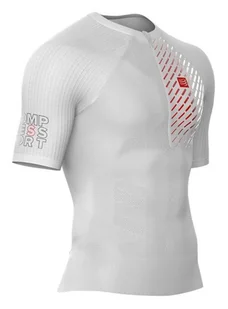 COMPRESSPORT Koszulka biegowa kompresyjna Trail Running Postural SS Top biała - Koszulki sportowe męskie - miniaturka - grafika 1