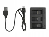 Ładowarki i akumulatory - ŁADOWARKA POTRÓJNA do kamer GoPro Hero 5 6 7 BLACK - miniaturka - grafika 1