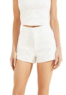 Spodenki damskie - Spodenki damskie Guess Claudia białe krótkie szorty-W27 - miniaturka - grafika 1
