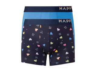 Majtki damskie - Happy Shorts Bokserki męskie szorty, 2 pary (XL, Nadruk Dzień Ojca) - grafika 1