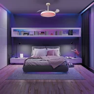 Wentylatory sufitowe - Mantra Iluminación Wentylator sufitowy LED Siberia Mini biały cichy Ø 91 cm CCT RGB - miniaturka - grafika 1