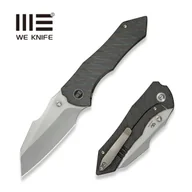Noże - Nóż składany WeKnife High-Fin XL Tiger Stripe Titanium, Polished Bead Blasted CPM 20CV by Gavko Knives (WE24010-4) - miniaturka - grafika 1