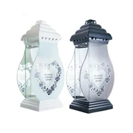 Lampiony i znicze - Znicz szklany Napoleon sentencja serce 39,5 cm mix - miniaturka - grafika 1