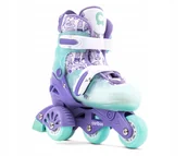 Rolki - Cariboo Step 1 rolki dla dzieci regulowane 30-33 do nauki jazdy,  fioletowo – miętowe - miniaturka - grafika 1