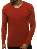 Swetry męskie - Sweter męski ciemny-camel OZONEE TMK/YY03/10 - Ozonee - miniaturka - grafika 1