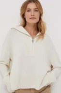 Swetry damskie - Calvin Klein sweter wełniany damski kolor beżowy z golfem - miniaturka - grafika 1