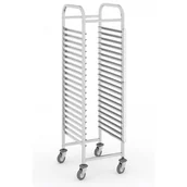 Wózki na żywność - B2B Partner Wózek ze stali nierdzewnej na blachy, 15 poziomów, 1700x470x620 mm 434085 - miniaturka - grafika 1