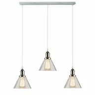 Lampy sufitowe - Altavola Design Wisząca LAMPA loftowa NEW YORK LA034/CL3_chrom Altavola szklana OPRAWA skandynawski ZWIS na listwie chrom przezroczysta LA034/CL3_chrom - miniaturka - grafika 1