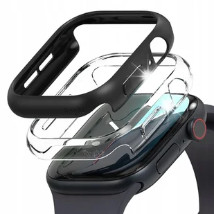 1+1 RINGKE SZTYWNE ETUI NAKŁADKA NA APPLE WATCH 10 46MM - CLEAR + BLACK - Akcesoria do smartwatchy - miniaturka - grafika 1