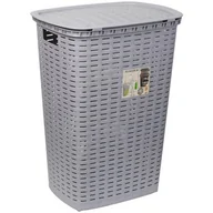 Kosze na bieliznę - Kosz na pranie plastikowy szary 54 l - miniaturka - grafika 1