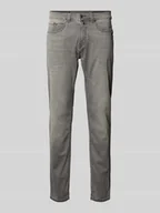 Spodnie męskie - Jeansy o kroju tapered fit z 5 kieszeniami model ‘Lyon’ - miniaturka - grafika 1