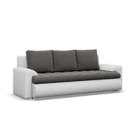 Sofy i kanapy - Kanapa rozkładana, Bosco, velvet, ekoskóra, 222x96x92 cm, ciemny szary, biały - miniaturka - grafika 1