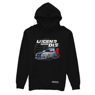 Odzież do sportów motorowych - Czarna bluza z kapturem LEGEND NEVER DIE-XL - miniaturka - grafika 1