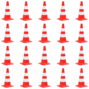 VidaXL Lumarko Odblaskowe pachołki drogowe, 20 szt., czerwono-białe, 50 cm 150947 VidaXL - Kółka i bloczki - miniaturka - grafika 1