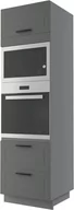 Meble kuchenne - Bergamo Słupek Pod Zabudowę Piekarnika/Mikrofalówki D14/Ru/2E 284 Hettich Szary Mat - miniaturka - grafika 1