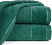 Ręczniki - Ręcznik bawełniany 50x90 GLORY 2 ciemna zieleń z welurową bordiurą przeszywaną srebrną nicią - miniaturka - grafika 1