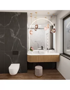 Lustro łazienkowe z podświetleniem półowalnym KLARA LED, Wymiar: 50x100 - Lustra - miniaturka - grafika 1