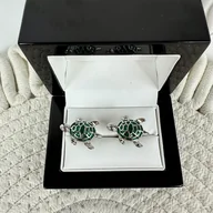 Spinki do mankietów i krawatów - SPINKI DO MANKIETÓW koszuli żółw żółwie zielone - miniaturka - grafika 1