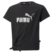 Koszulki dla dziewczynek - PUMA Koszulka dziewczęca Ess+ Logo Knotted Tee G - miniaturka - grafika 1
