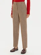 Spodnie damskie - Tommy Hilfiger Spodnie materiałowe Herringbone WW0WW42959 Brązowy Straight Fit - miniaturka - grafika 1