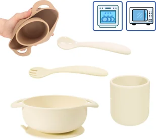 Kean Silicone Miska z przyssawką kubek sztućce silikonowy KEAN - Kubki dla dzieci - miniaturka - grafika 1