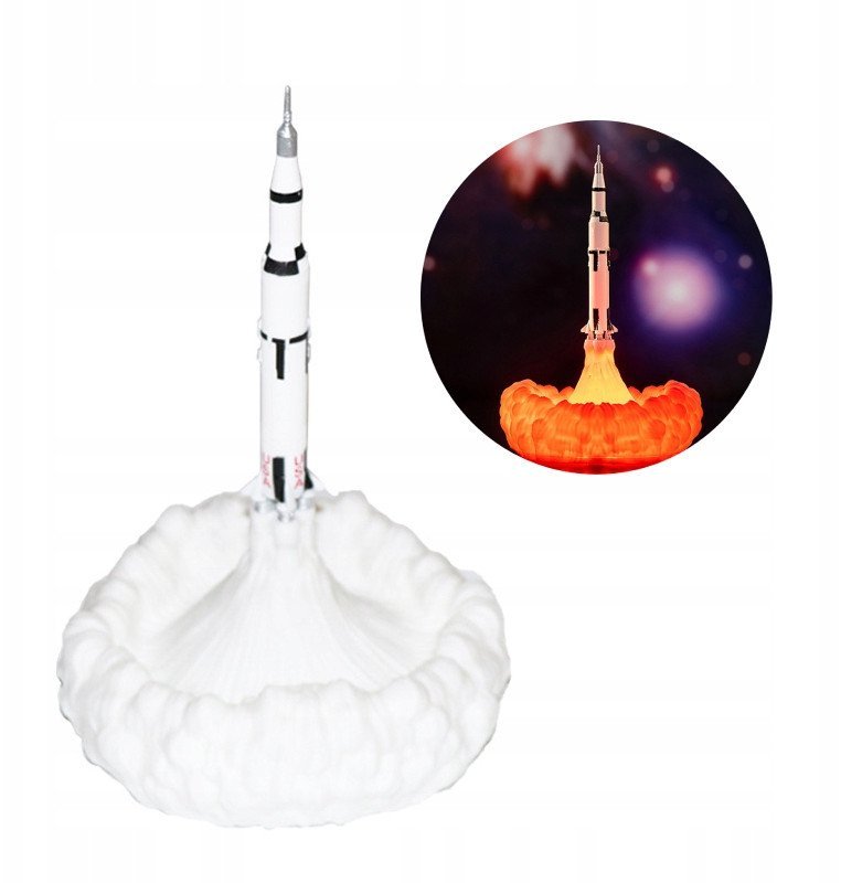 Lampa RAKIETA USA KOSMICZNA 800mAh USB dla DZIECI Lampka Nocna do SYPIALNI