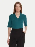 Bluzki damskie - United Colors Of Benetton Bluzka 3GA2D400U Niebieski Slim Fit - miniaturka - grafika 1