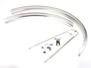 Błotnik 26 Mr 26/53 P+T Plastikowy Srebrny L-650/1115 + Wsporniki - Błotniki rowerowe - miniaturka - grafika 1