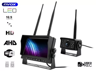 Monitor samochodowy z funkcją rejestratora LCD 7" AHD z obsługą bezprzewodowej kamery 12V 24V - Car Video - miniaturka - grafika 3