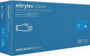 Mercator Medical NITRYLEX CLASSIC rękawice nitrylowe, niepudrowane, niejałowe, niebieskie, 100 szt (XL (9-10)) RD3001900 - Rękawiczki jednorazowe - miniaturka - grafika 2