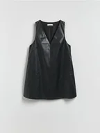 Sukienki - Reserved - Sukienka z imitacji skóry - czarny - miniaturka - grafika 1