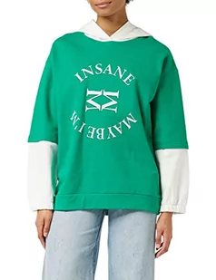 Trendyol Bluza damska z kapturem Slogan Relaxed, zielona, XS, ZIELONY - Bluzy damskie - miniaturka - grafika 1